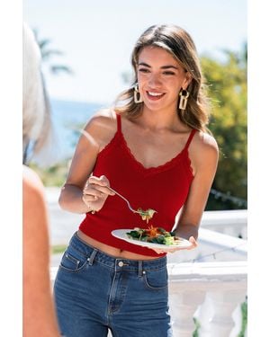 CUPSHE Motivo Para Celebrar La Camiseta Roja - Azul