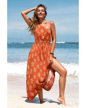 CUPSHE Vestido Largo Ornamentado Para Lucir - Naranja