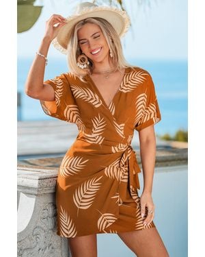 CUPSHE Minivestido Tropical You Glad - Naranja