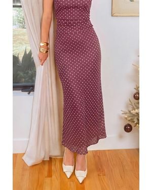 CUPSHE ¡Qué Noche! Falda Larga De Lunares - Morado