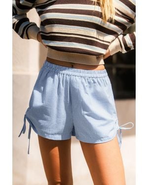 CUPSHE Pantalones Cortos A Rayas En El Paseo Marítimo - Azul