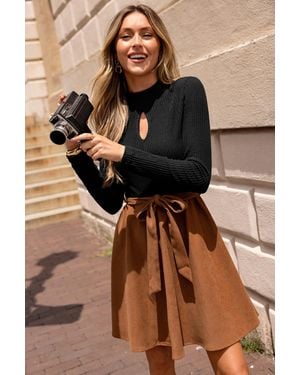 CUPSHE Mini-Jurk Met Kleurblokken Van Changing Leaves - Bruin