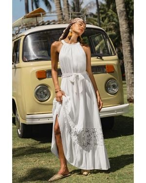 CUPSHE Lotus Witte Maxi-Jurk