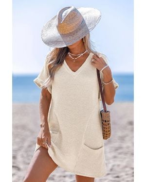 CUPSHE Vestido Mini Dreamy Tides - Neutro