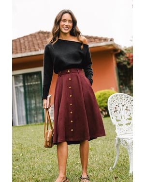 CUPSHE Bordeauxrode Midi-Rok Als Favoriet Gemarkeerd - Rood