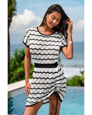 CUPSHE Minivestido Playero A Rayas - Negro