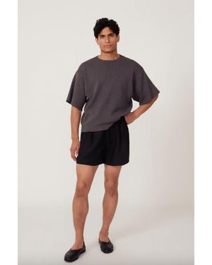 STÒFFA Drawstring Washed Linen Short - Blue