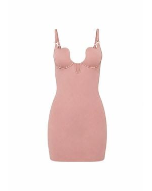 Fleur du Mal Le Stretch Micro U-Plunge Mini Slip - Pink