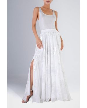 CHARLOTTA GANDOLFO Knit Silk Tank Top - White