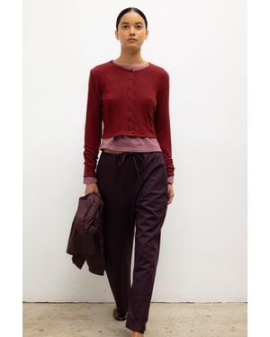 Leset Lauren Crop Cardigan Ii - Red