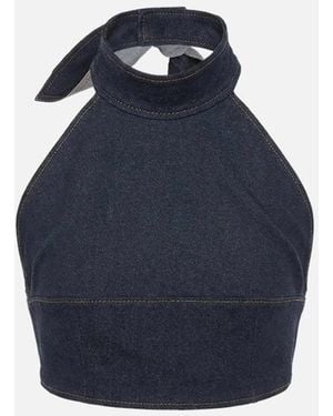 Monse Bow-Tie Halter Bustier - Blue