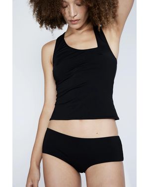 Ziah Asymmetric Racer Slip Top - Black