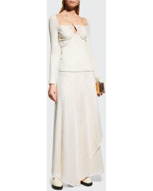 Rosetta Getty Ruched Drawstring Cutout Top (Final Sale) - Gray