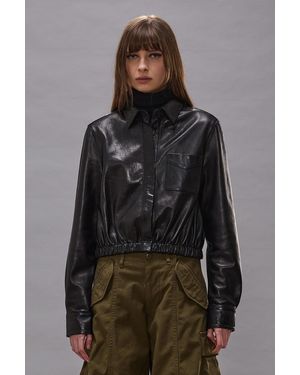 R13 Cropped Boxy Shirt - Brown