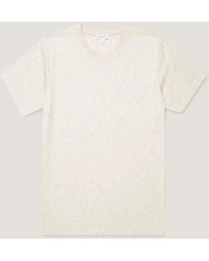 Sunspel Riviera Midweight T‑Shirt Archive Melange - Natural