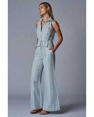 Hevron Capri Pant Stripe - Blue