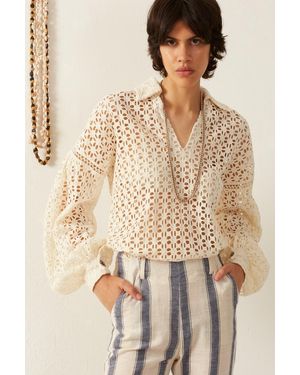 Alix Of Bohemia Dylan Cover Eyelet Top - Natural