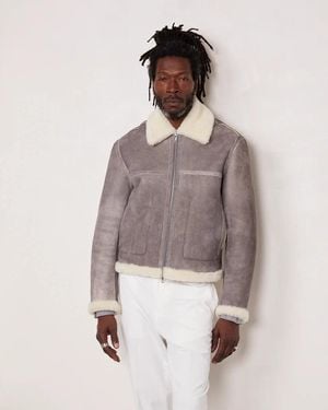 Officine Generale Isaac French Shearling Jacket - Brown