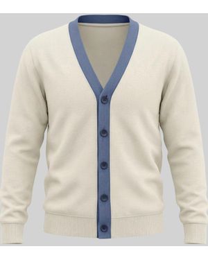 Harden Classic Cardigan Ivory - Blue