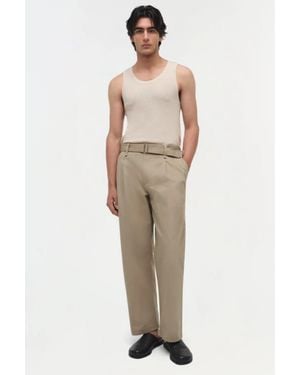 Jonathan Simkhai Kent Twill Pleated Pants - Natural