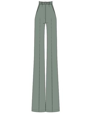 Matthew Bruch Belted Wide Leg Trouser Dusty - Green