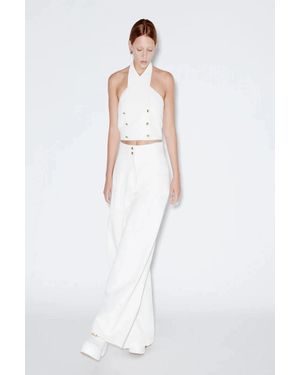 Rosetta Getty Button Halter Top (Final Sale) - White