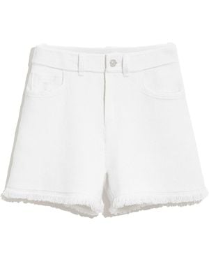 Barrie Denim Fringed Cashmere And Cotton Shorts (Final Sale) - White