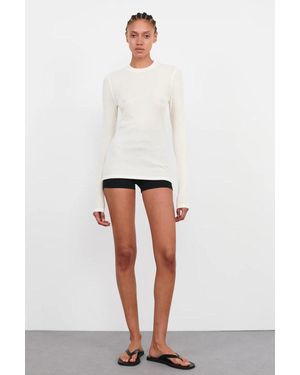 Wardrobe NYC Ribbed Ls Tee - White