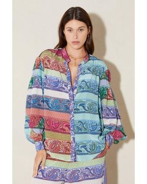 BOTEH Marseille Silk Smock Shirt (Final Sale) - Blue