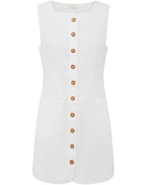 Posse Emma Button Down Mini Dress - White