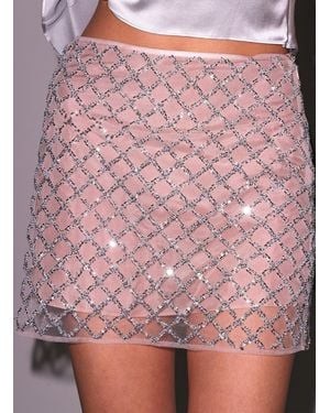 Fleur du Mal Embellished Mini Skirt - Pink