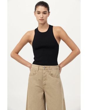 St. Agni Sculpted Knit Top - Black
