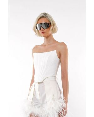 GIUSEPPE DI MORABITO Double Twisted Canvas Top - White