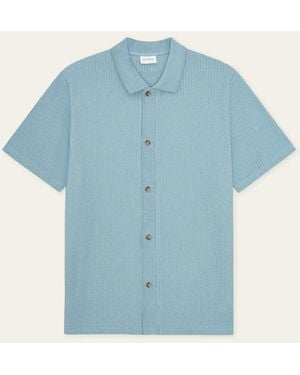 Les Deux Pointelle Ss Shirt - Blue