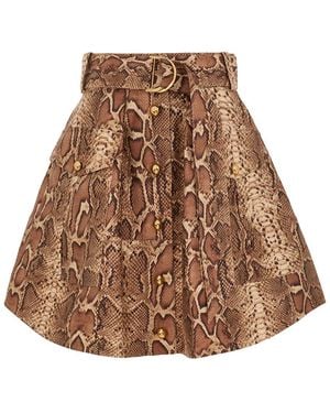 Zimmermann Hypnotic Utility Mini Skirt - Brown