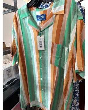 Arrels Camp Collar Shirt Eco Beach House Stripe 1 - Blue