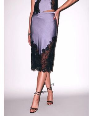 Fleur du Mal Juliet Lace Silk Skirt - Purple