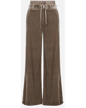 Monse Double Waistband Velour Sweatpant - Brown
