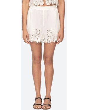 Sea Babette Eyelet Shorts - White