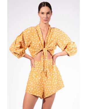 Adriana Degreas Polka Dot Shorts - Metallic