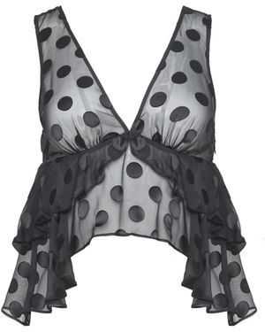 Fleur du Mal Elaine Ruffle Top - Black