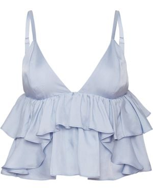 Fleur du Mal Luxe Twill Flare Cami - Blue