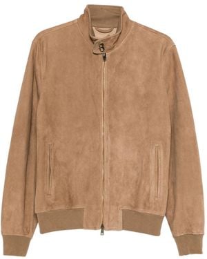 Boglioli Leather Bomber Jacket Ocp503 Sb5901 0340 - Brown