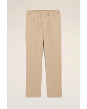 Ami Paris Wool Elasticated Waist Pants - Natural