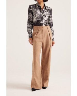 Rohe Wide Leg Single Pleated Tailored Trouser - Multicolor