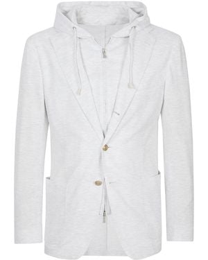 Eleventy Jacket Melange Light - White