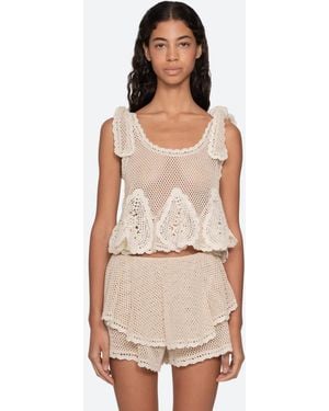 Sea Madelyn Crochet Tank - Natural