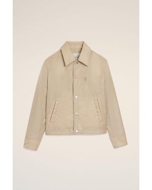 Ami Paris Buttoned Jacket With Ami De Coeur Stud - Natural