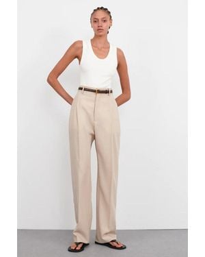 Wardrobe NYC Mid Rise Trouser - Natural