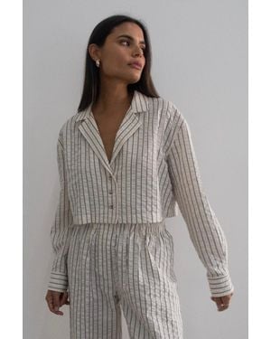 Kimberly Taylor Cabana Cropped Shirt - Gray